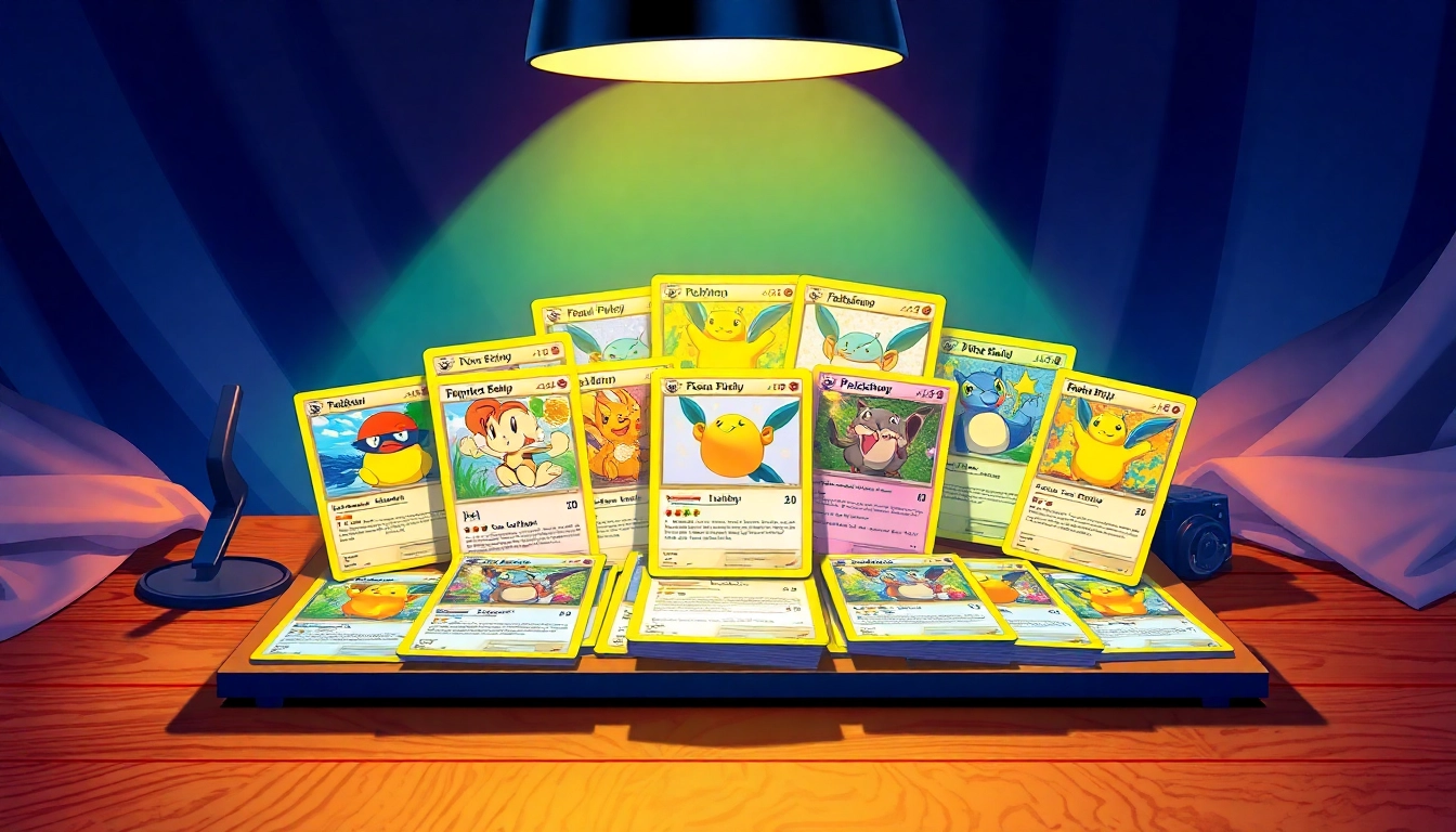 Explore Pokémon cards India featuring a stunning collection of vibrant trading cards displayed beautifully.