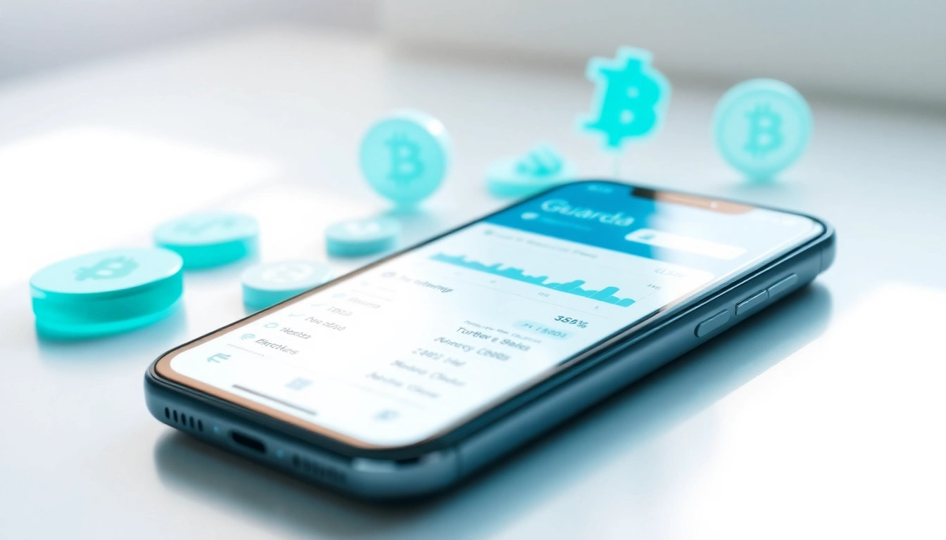 Manage your digital assets securely with the versatile guarda wallet interface displayed on a smartphone.